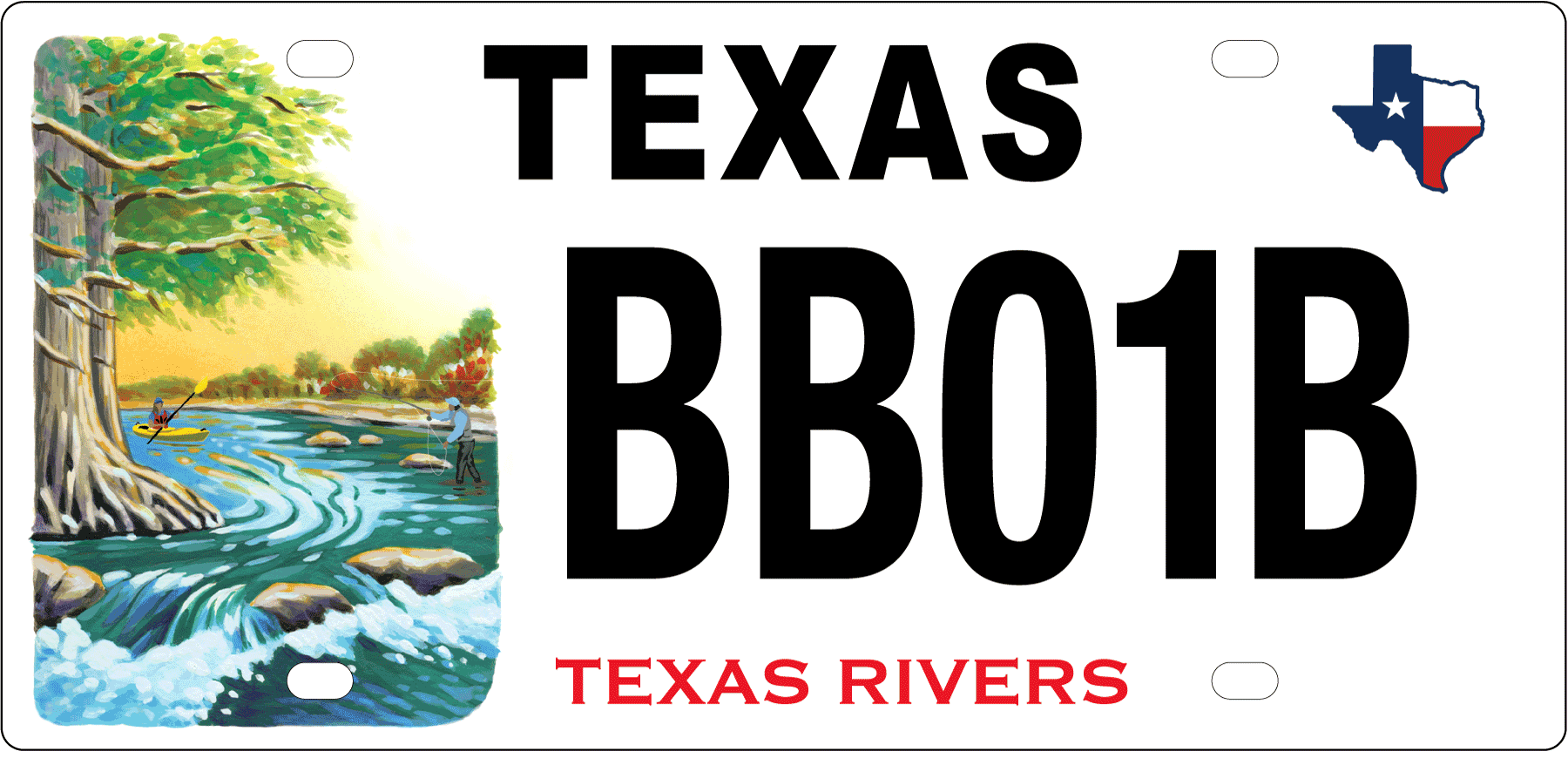 Texas Rivers License Plate