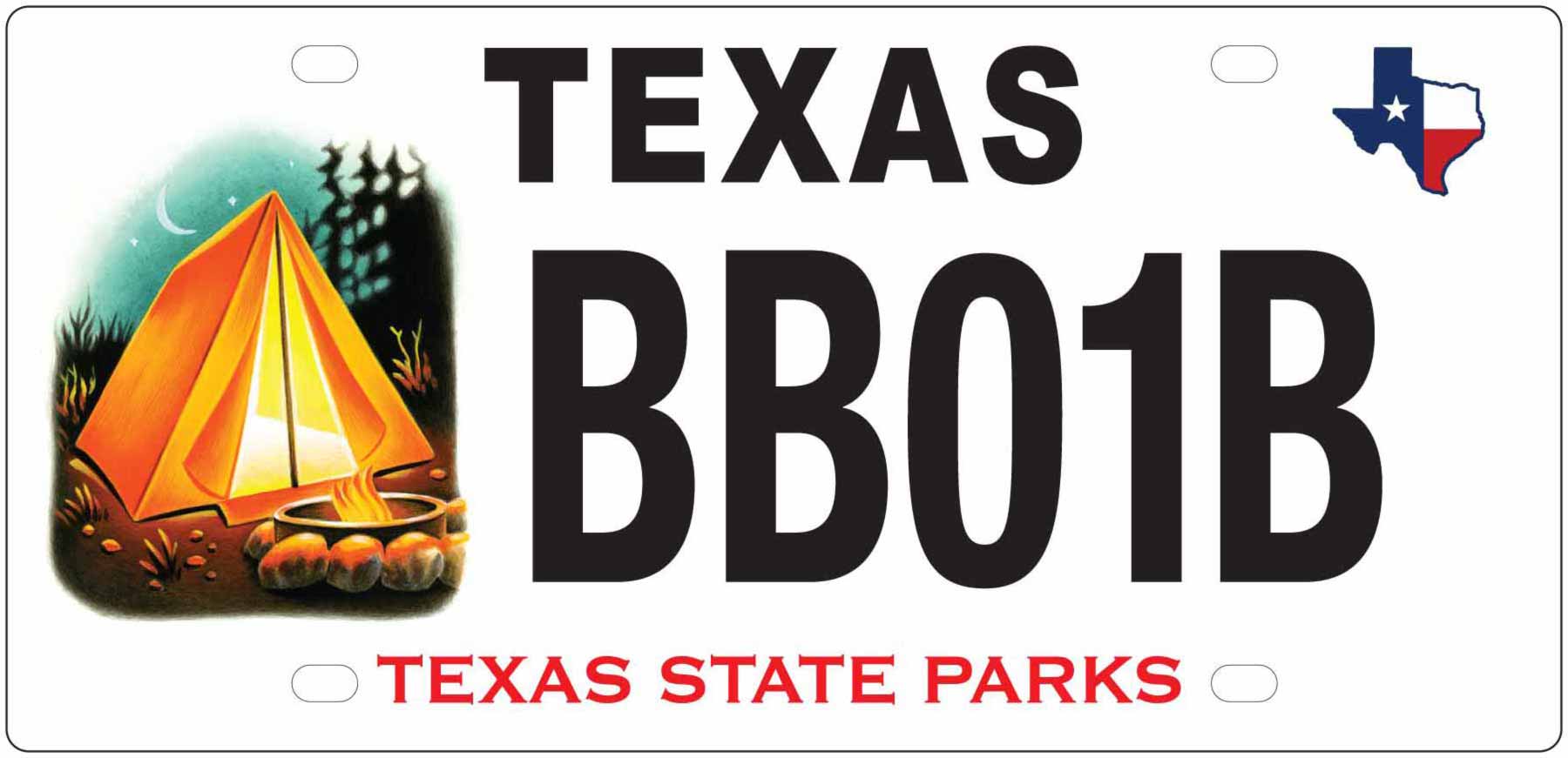 Texas State Park Camping License Plate